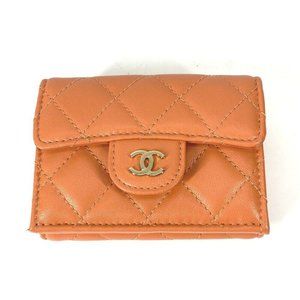 CHANEL CC CC Mark Matelasse Quilted Compact wallet Trifold wallet